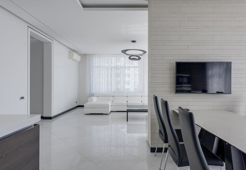 White Wall Modern Lounge - Worli - Living Rooms Installation in Worli