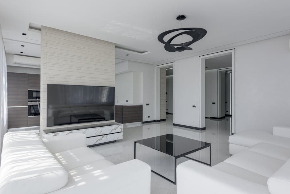 White Wall Modern Lounge - Lower Parel - Living Rooms Installation in Lower Parel