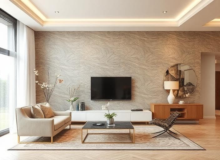 Bandra Luxury Wallpaper Feature Wall Transformation - Before